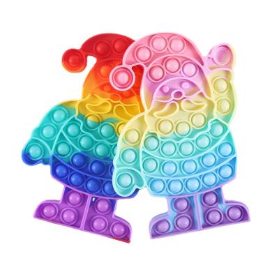 China Good Sound Witness Toys ASQ TOY New Design Large Size Free Effort Rainbow Cartoon Santa Claus Fidget Toy For Christmas Gifts for sale