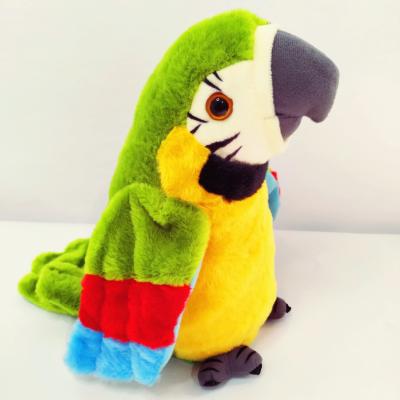 China Plush recording and rehearsal talking parrot moving toy for sale