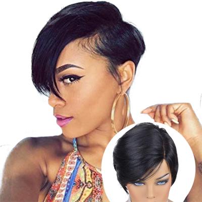 China Wholesale Women Pixie Cut Wigs For Black Virgin Hair Hair Piece Wigs Healthy Comfortable Short Brazilian Hair Vendors U Wig for sale