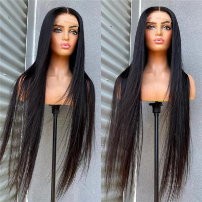 China Best Selling Silky Straight Wave In Africa Peruvian Hair Extensioinss Wigs Glueless Lace Closure Wig For Black Women for sale