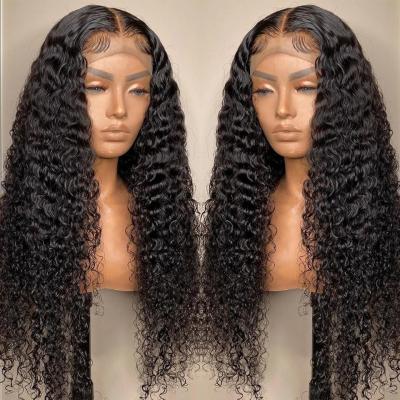 China Natural Brazilian Remy Virgin Human Hair Lace Front Wigs Water Wave Human Hair Wigs African Colored Women Wholesale for sale