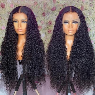 China Jerry Curl Hd Transparent Lace Front Wig For Brazilian Hair Color Women Full Lace Front Curly Wig 40 Inch Closure Wig for sale