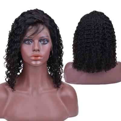 China Wholesale Raw Indian Virgin Hair Deep Wave Side Part Curly Short Lace Front Closure Color Women Bob Wig For Women for sale