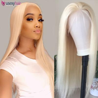 China Cuticle Lace Wig Best Quality 613 Lace Front Wig Raw Virgin Russian Cuticle Aligned Blonde Hair Wigs for sale