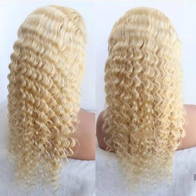 China Silky Straight Wave 13x4 Pre Plucked Lace Wig Hair, Blonde 613 Hair Full Wig For Black Women for sale