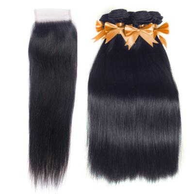 China Virgin Remy Hair Extension Usexy Hair Vendors Cuticle Aligned Malaysian Virgin Hair Hair 3 Bundles With Lace Closure for sale