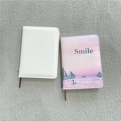 China Factory Price PU Cover A5 A6 Sublimation Cover Printed Blank Leather Notebook with 95 Pages Lined Paper for DIY Printing for sale