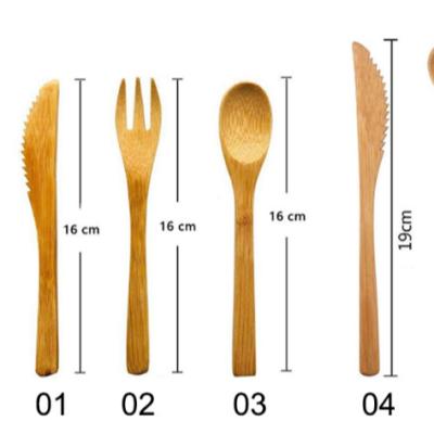 China Wooden Reusable Travel Storage Bamboo Flatware Eco-Friendly Logo Promotion Cutlery Gifts Customized Viable Wholesale for sale