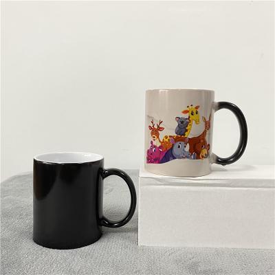 China Sustainable DIY Blanks Sublimation Coated 11oz 330ml Ceramic Heat Sensitive Color Changing Water Ceramic Mugs for sale