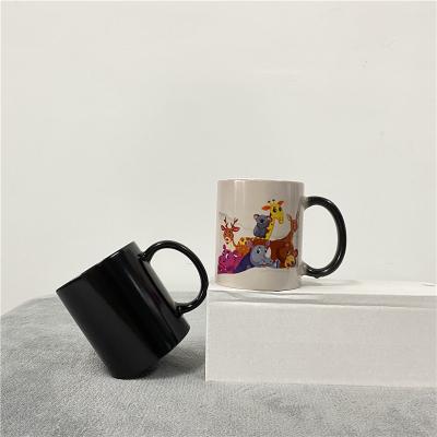 China Viable DIY Blanks Sublimation Coated 11oz 330ml Ceramic Heat Sensitive Color Changing White Ceramic Mugs for sale