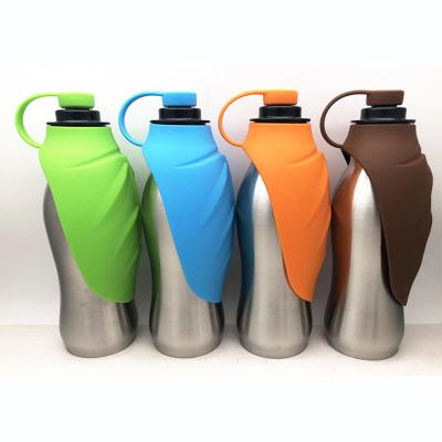 China Viable Promotional Gifts Aluminum Dog Feeding Water Bottle 20oz 600ml 500ml 650ml With Silicone Food Grade Foil for sale