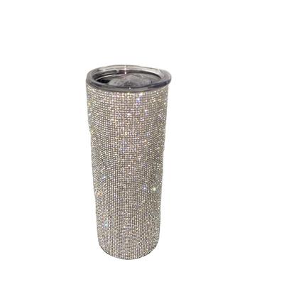 China BPA Free Stocked Luxury Vacuum Insulated 20oz Full Lean Straight Bling Double Walled / Faux Stone Covered Tumbler for sale