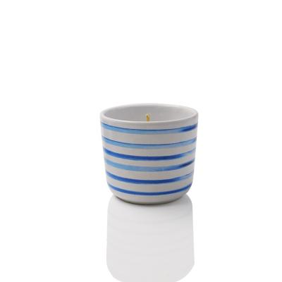 China Wholesale New Arrivals Stripe 120g Scented Luxury Home Style Ceramic Jar Candle-sun-flooded cotton for sale