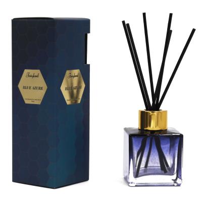 China Sustainable New Products Wholesale 70ML Reed Diffuser Liquid GLASS Bottle BLUE AZUR for sale