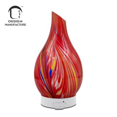 China New Supplier Outdoor Bedroom Automatic Interrupt Harvest 100ml Red Glass Ultrasonic Essential Oil Diffuser for sale