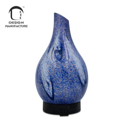 China Modern Supplier Home OEM Whisper Quiet Christmas 100ml Blue Glass Ultrasonic Essential Oil Diffuser for sale