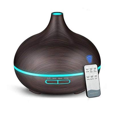 China Variable Colors LED Lights Newest Remote Control 500ml Essential Oil Purifier 500ml Wooden Color Led Air Humidifier Diffuser for sale