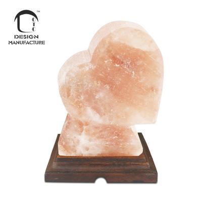 China Modern Company Decor Home Iron Basket Pink Crystals Himalayan Salt Lamp and Dimmer Rope Light Bulb for sale