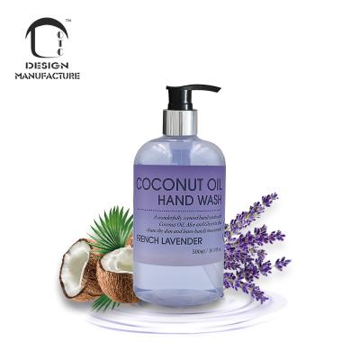 China Basic Cleaning Company New Design Bathroom Lavender Moisturizing Hand Wash With Coconut Oil In 500ml PET Bottle With Pump for sale