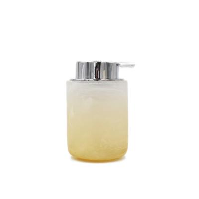 China Sustainable Company Elegant Style Resin Bathroom Accessories Set-Liquid Yellow Soap Dispenser for sale