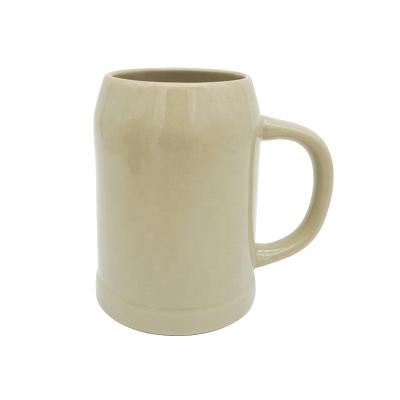 China Viable Cheap 23 Ounce Glazed Beer Mug Stoneware Mug For Beer Making Ceramic Beer Mug for sale