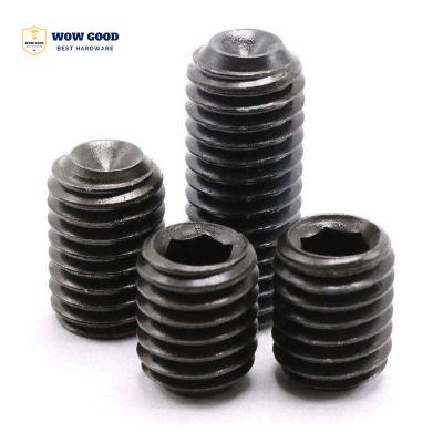 China Stainless Steel M3 M4 M5 M6 M8 M10 Round Black Hex Cup Point No Hex Hex Head Headless Socket Set Worm Screw Bolt With Cup Point for sale