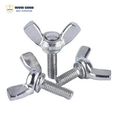 China Round 304 Stainless Steel Inch M3 M4 M5 M6 DIN316 Wing Butterfly Head Screw Wing Butterfly Bolt Screw for sale