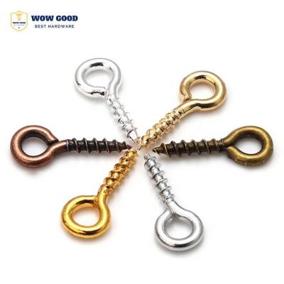 China Stainless Steel Wooden Eyelet Multi Color Antirust Round Small Self Tapping Sheep Eye Hooks Wood Hanging Screw Bolt For Wood for sale