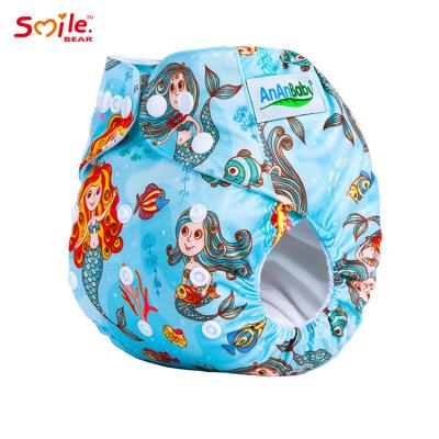 China Smile Bear Baby Cloth Diapers Reusable Cloth Diaper Printed Breathable Adjustable for sale