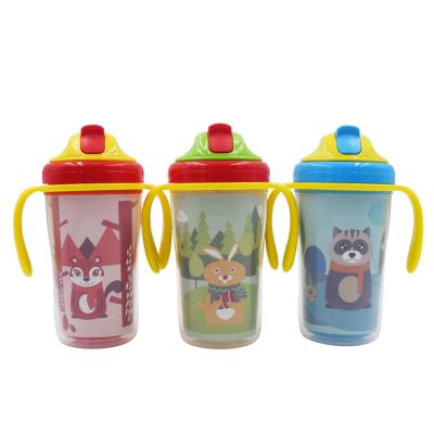 China BPA Free Wall Dounel Sippy Cuip With Handle Insulation Baby Drinking Water Cup Feeder for sale