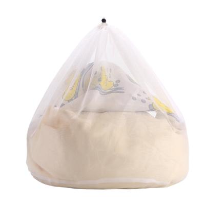 China Wholesale OEM 40*50cm Polyester Mesh Wash Laundry Bag With Collapsible Drawstring For Washing Machine Clothing for sale