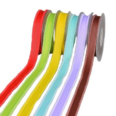 China Garment Accessories 16mm Grosgrain Fringe Ribbon Face Ribbons 100% Polyester High Tenacity Gift Double Wrapping Polyester Ribbon for sale