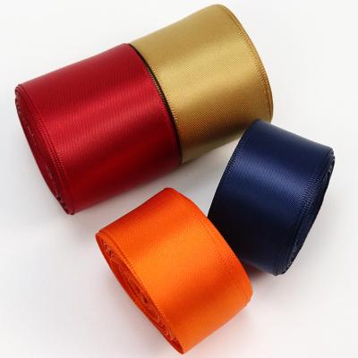 China Custom Brand Logo 6mm High Tenacity Grosgrain 100 Yards 92 Meters Double Face Grosgrain Ribbon 100% Polyester Ribbon for sale