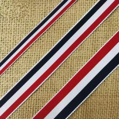 China Fashion YiCai Archaistic Style Stocked Wholesale Stripe Petersham Ribbon 9mm for sale