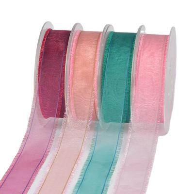 China High Tenacity The New Fringe Ribbon Ombre Organza Ribbon Ombre Organza Fringe Ribbon for sale