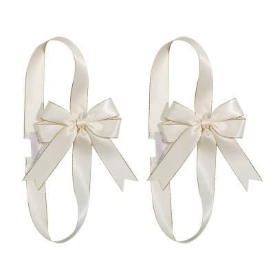 China Luster The New Gift Ribbon hangers ribbon bow with satin elastic tie loop ribbon wrapping bows with elastic loop for sale