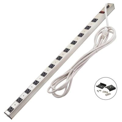 China Convenient Alu-alloy Metal Surge Protector 12 Outlet Power Strip for sale