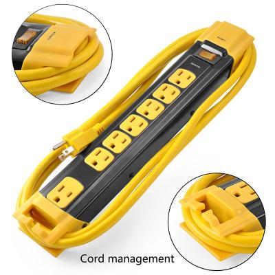 China Power Strip With Cord Management 7 Outlet Heavy Duty Metal Surge Protector Power Strip With Cord Management for sale