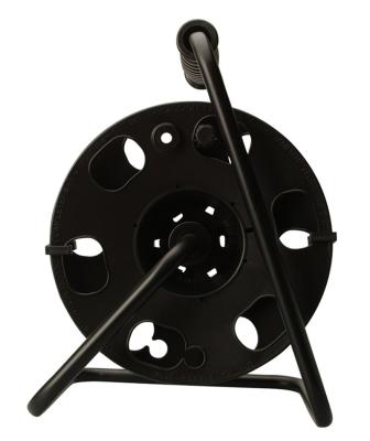 China Home appliance black color cord reel with metal holder hold up to A.W.G. 150-Feet 16/3 for sale