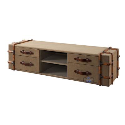 China American Classic Full Canvas Retro Country Style Storage Truck TV Rack With Drawer for sale