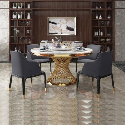 China Round DINING TABLE modern home furniture elegant marble dining table with lazy susan for sale