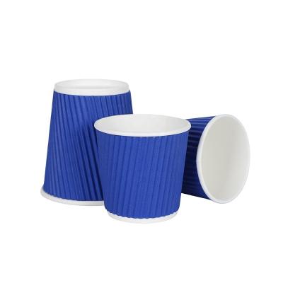 China Small Biodegradable Paper Cup Accept Custom Design 4oz Single Ripple Wall Customized Espresso Cup Paper for sale