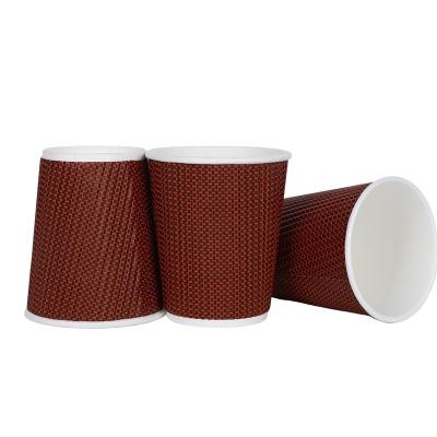 China Disposable Takeaway Cup 8oz Ripple Wallpaper Disposable Coffee Cup for sale