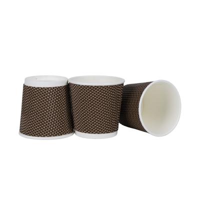 China Wholesale Biodegradable Custom Ripple Paper Manufacturer Colors Printing Private Label Tea Coffee Paper Cup for sale