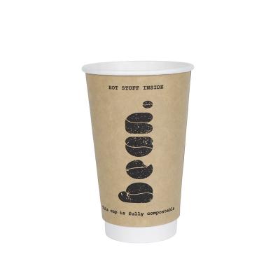 China Factory price biodegradable custom printed double wall biodegradable coffee disposable paper cups wholesale for sale