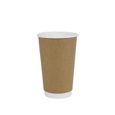 China Biodegradable Custom Logo 16oz Printing Corrugated Paper Double Wall Coffee Cup Disposable Hot Drink for sale