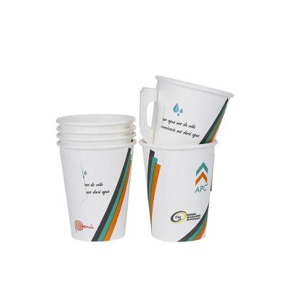 China Biodegradable Custom Disposable Paper Cup Classic Design Paper Coffee Cup With Handle for sale