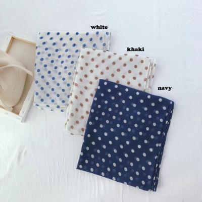 China Polyester Women Spot Wraps Hijabs 3Colors 10pcs/lot Dot Pattern Printed Scarf Cotton Veil Scarf Shawls for sale