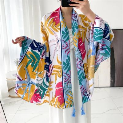 China Polyester 2022 Wraps Hijabs 10pcs/lot Women Colorful Foil Printed Pattern Tassel Scarf Cotton Voile Scarf Shawls for sale