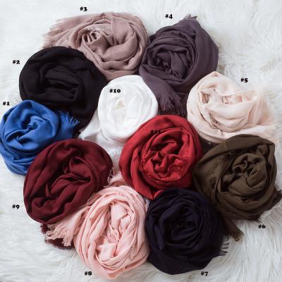 China Sheer Wraps Hijabs 11Colors 10pcs/lot Polyester Women Solid Color Pattern Plain Scarf Cotton Scarf Shawls for sale